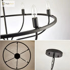 Retro Led Ceiling Chandelier With Iron Ring - Illuminate Your Living And Dining Spaces Industrial