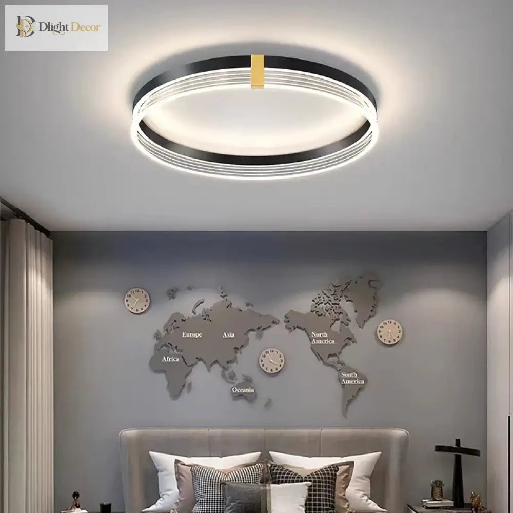 Modern Minimalist Led Bedroom Ceiling Lamp - Round Lights With Remote Control For Home Indoor