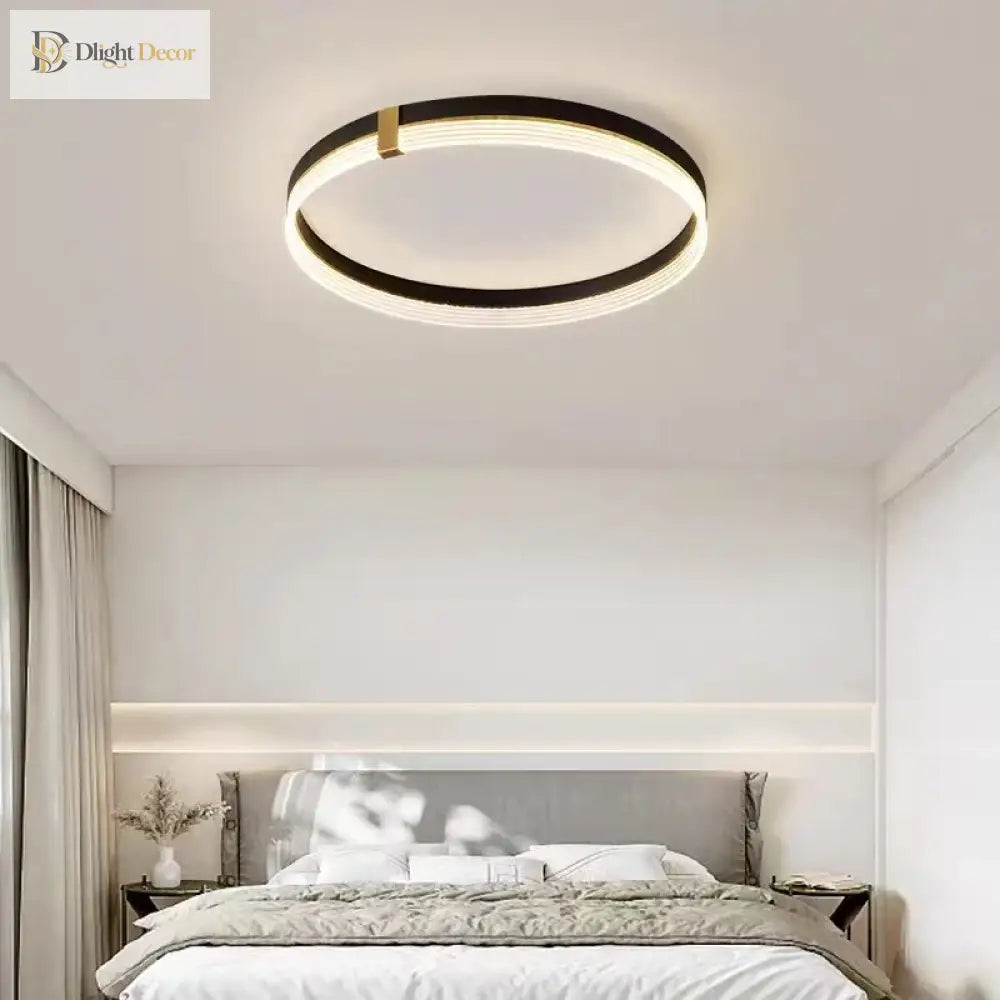Modern Minimalist Led Bedroom Ceiling Lamp - Round Lights With Remote Control For Home Indoor