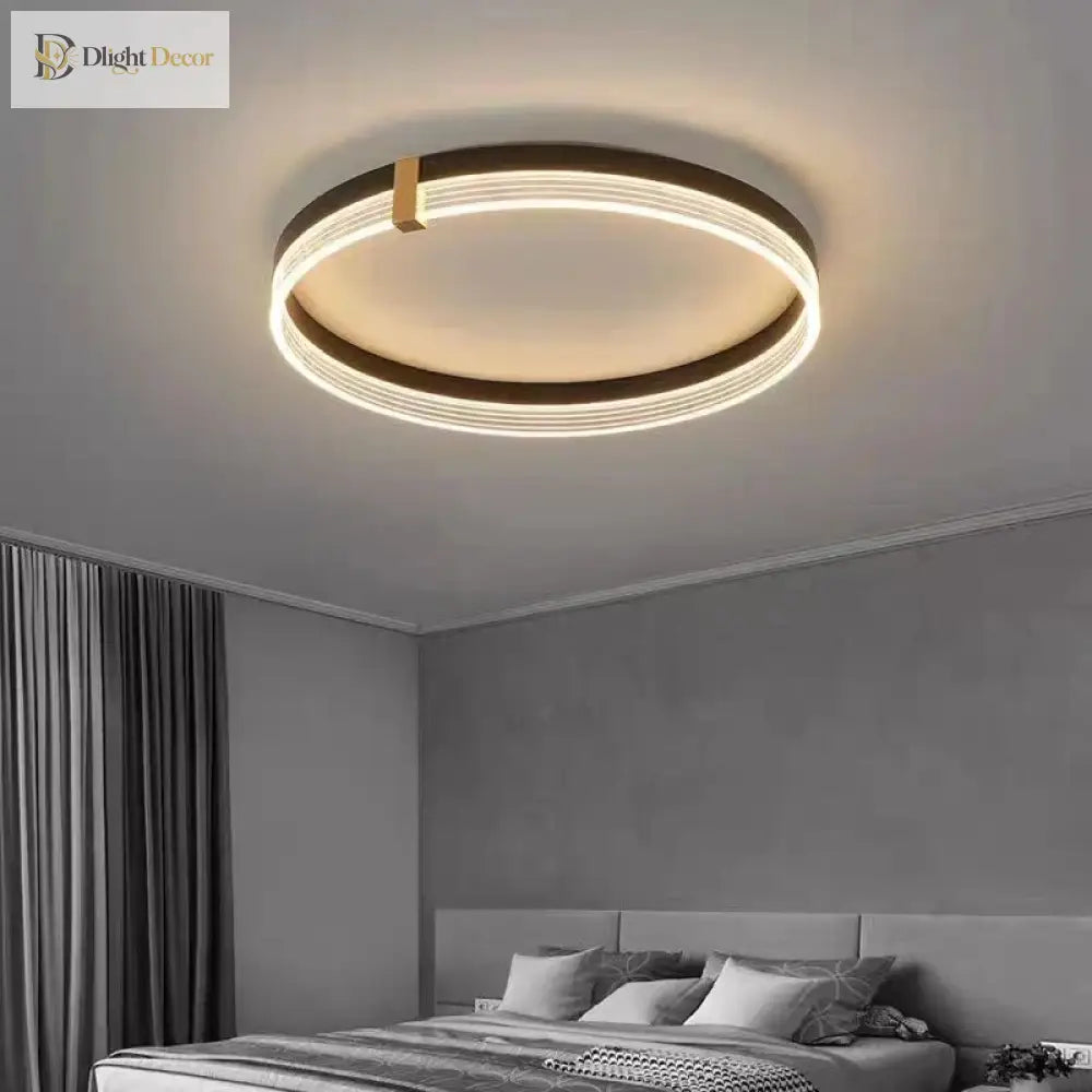 Modern Minimalist Led Bedroom Ceiling Lamp - Round Lights With Remote Control For Home Indoor