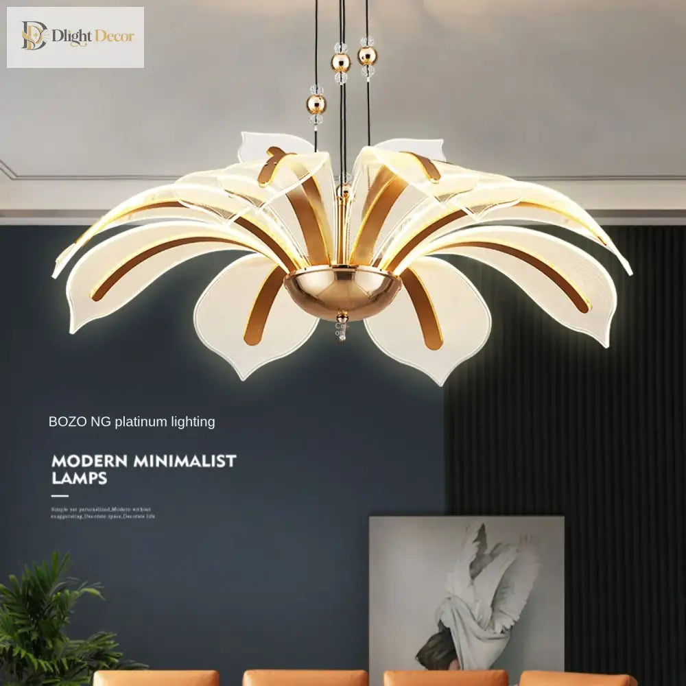 Modern Led Night Primrose Petals Ceiling Chandelier - Minimalist Elegance For Living Dining And