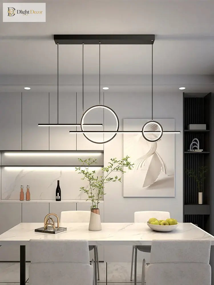 Contemporary Led Restaurant Chandelier - Minimalist Elegance For Living And Dining Spaces With
