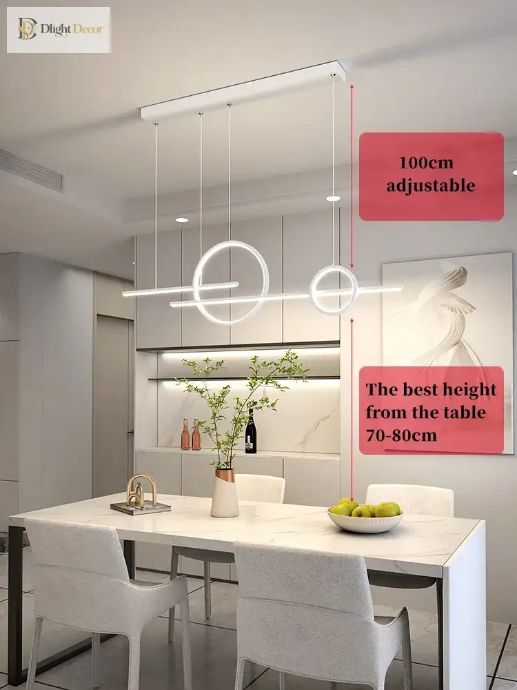 Contemporary Led Restaurant Chandelier - Minimalist Elegance For Living And Dining Spaces With