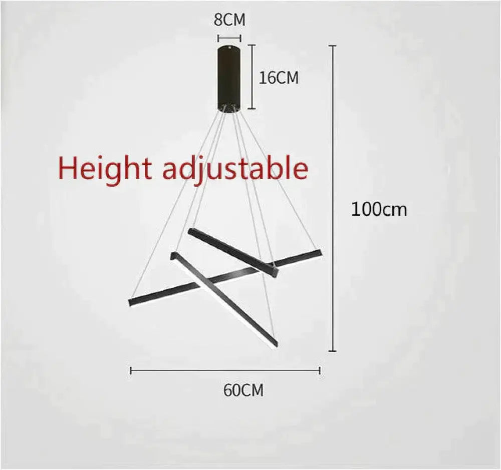 Modern Black LED Staircase Chandelier – configuration option 10