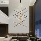 Modern Black LED Staircase Chandelier – product view 3