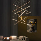 Modern Black LED Staircase Chandelier – product view 1