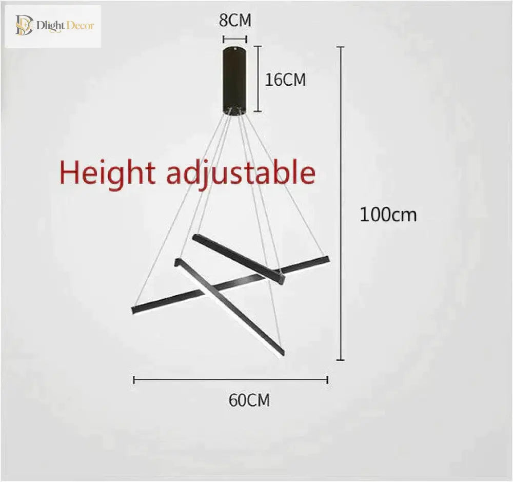 Modern Black LED Staircase Chandelier – configuration option 14