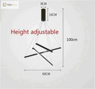 Modern Black LED Staircase Chandelier – configuration option 14
