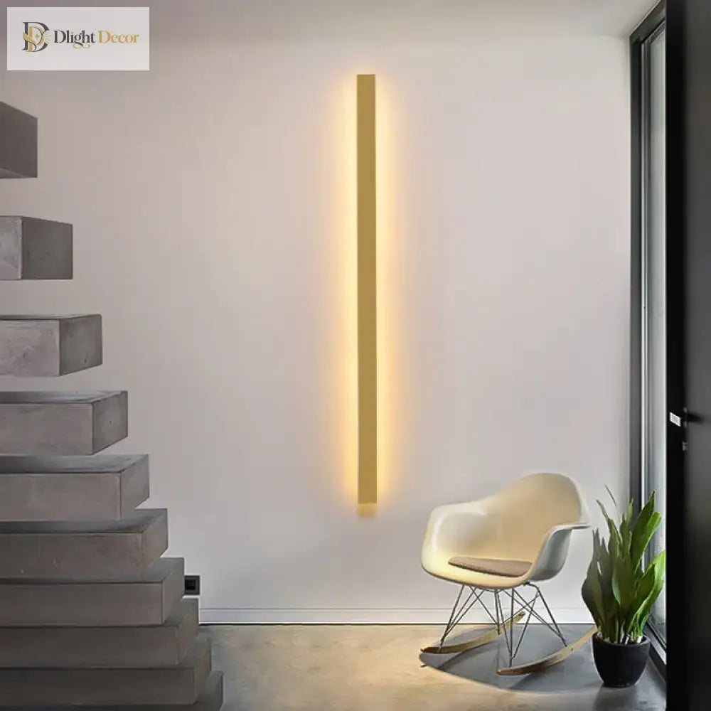 Modern Black Led Wall Lamp - Perfect For Dining Room Living Decoration Long Strip Lights Staircase