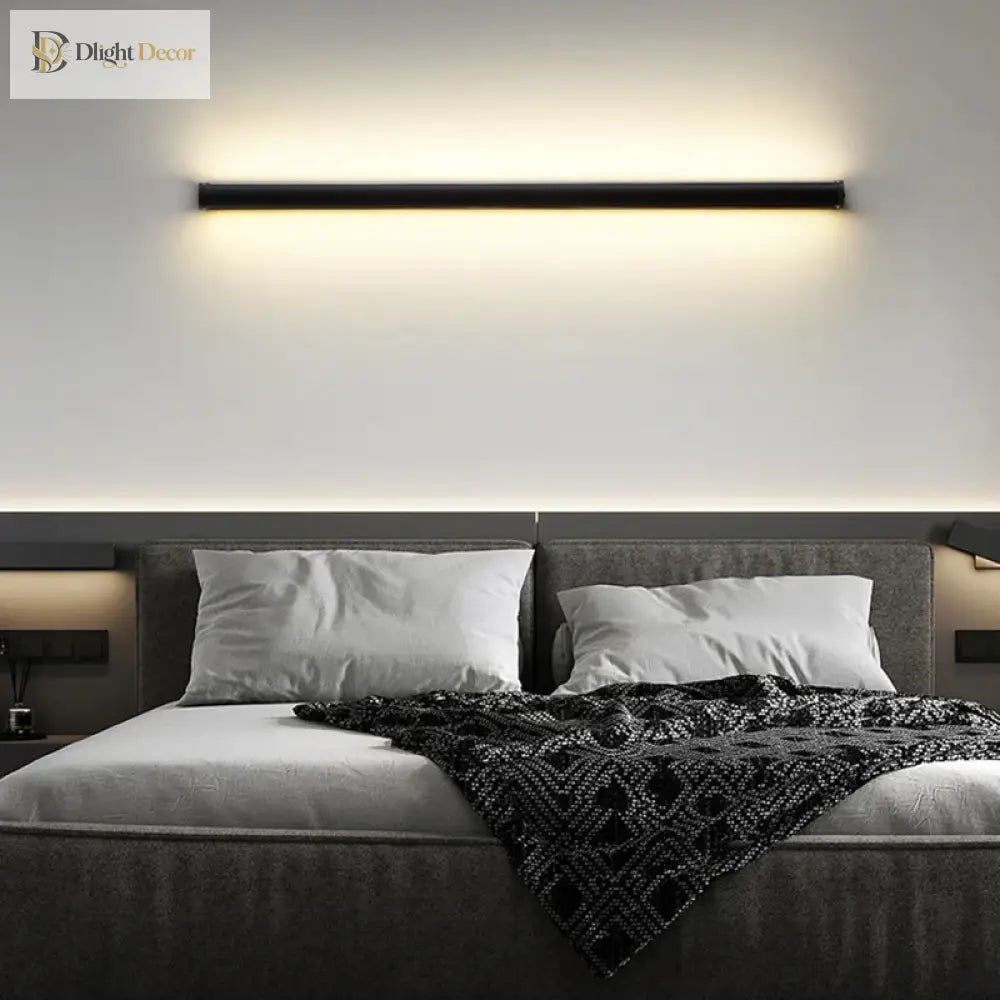 Modern Black Led Wall Lamp - Perfect For Dining Room Living Decoration Long Strip Lights Staircase