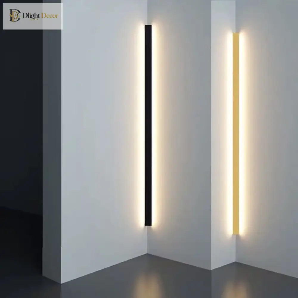 Modern Black Led Wall Lamp - Perfect For Dining Room Living Decoration Long Strip Lights Staircase