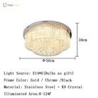 Luxury Chrome Led Ceiling Lights - Modern Elegance For Living Rooms With Crystal Accents Ceiling
