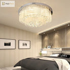 Luxury Chrome Led Ceiling Lights - Modern Elegance For Living Rooms With Crystal Accents Ceiling