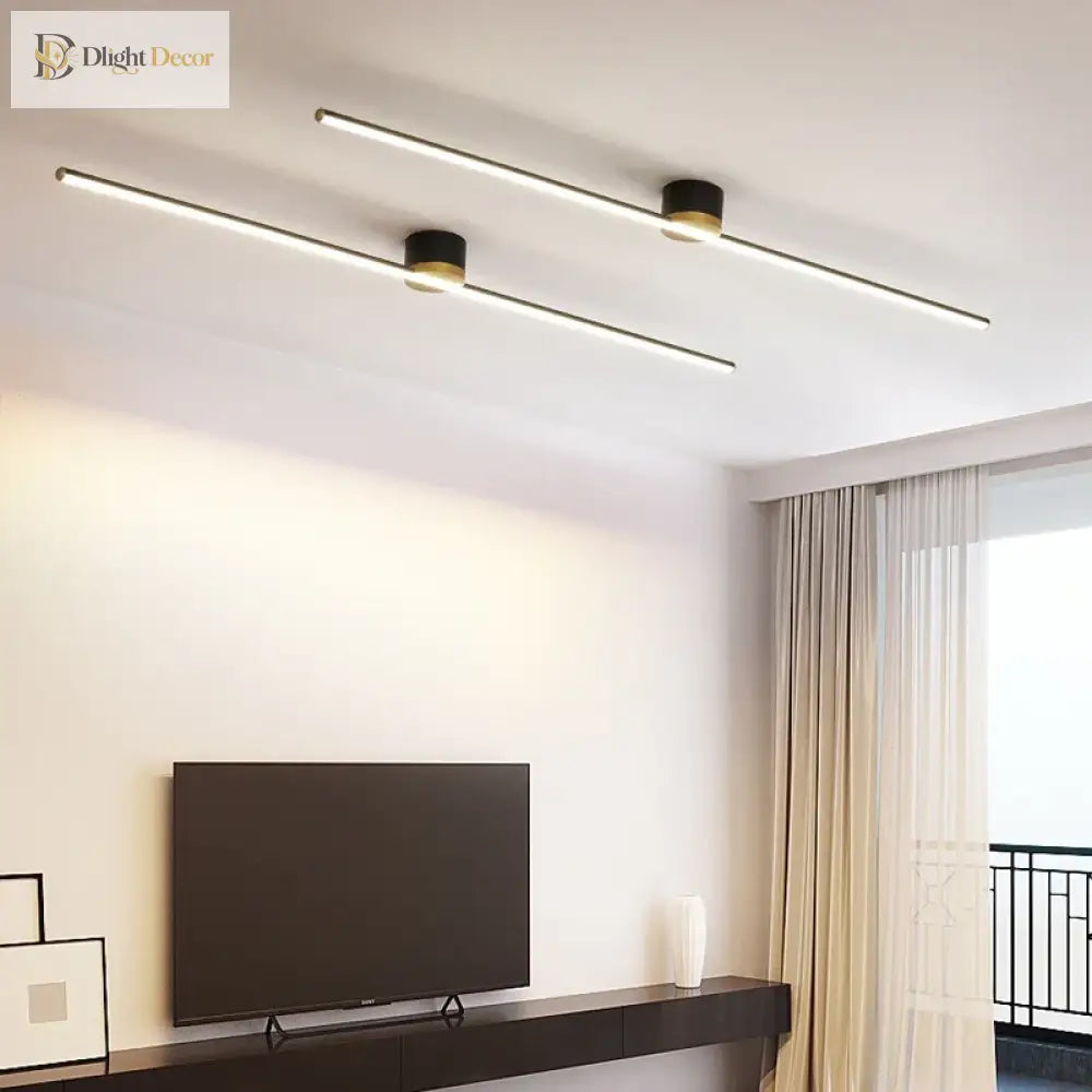 Modern Led Simple Long Strip Ceiling Light - Indoor Lighting Fixture For Bedroom Hall Balcony Aisle