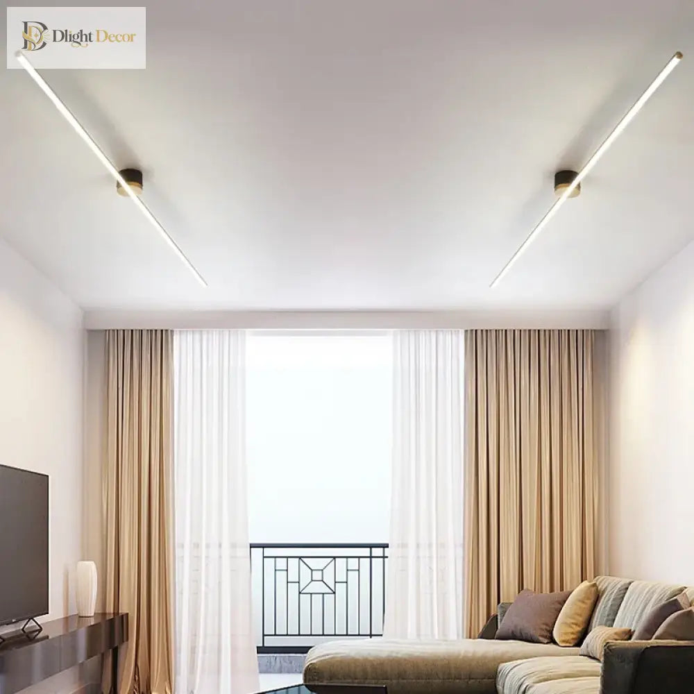 Modern Led Simple Long Strip Ceiling Light - Indoor Lighting Fixture For Bedroom Hall Balcony Aisle
