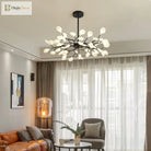 Modern Led Firefly Ceiling Chandelier - Contemporary Tree Branch Pendant Hanging Lamp With G4 Bulbs