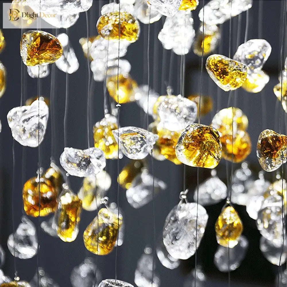 Modern Crystal Stone Chandelier - Led Home Decor Lighting Fixture With Creative Design Colorful