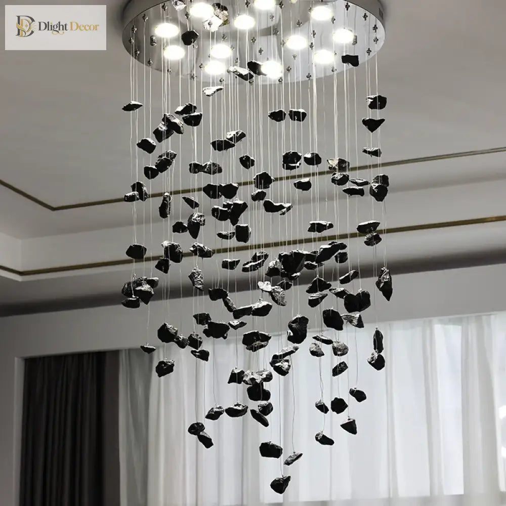 Modern Crystal Stone Chandelier - Led Home Decor Lighting Fixture With Creative Design Colorful