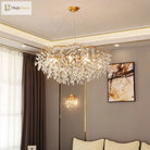 Modern Led Leaf Crystal Ceiling Chandeliers - Elegance For Living Dining And Bedrooms Chandelier
