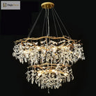 Modern Led Leaf Crystal Ceiling Chandeliers - Elegance For Living Dining And Bedrooms Chandelier
