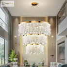 Modern Led Crystal Chandelier - Elegant Lighting Fixture For Living Room Dining Kitchen And Home