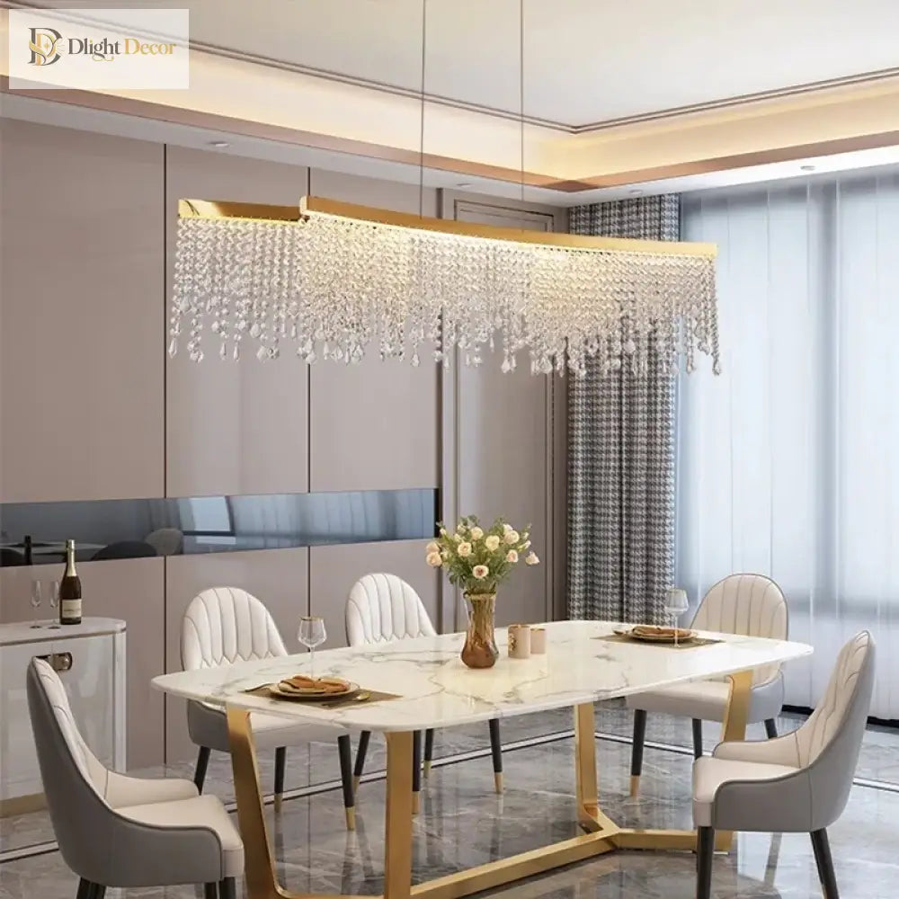 Modern Led Crystal Chandelier - Elegant Lighting Fixture For Living Room Dining Kitchen And Home
