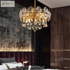 Modern Light Luxury Led Lotus Flower Crystal Ceiling Chandelier - Elegance For Living Rooms