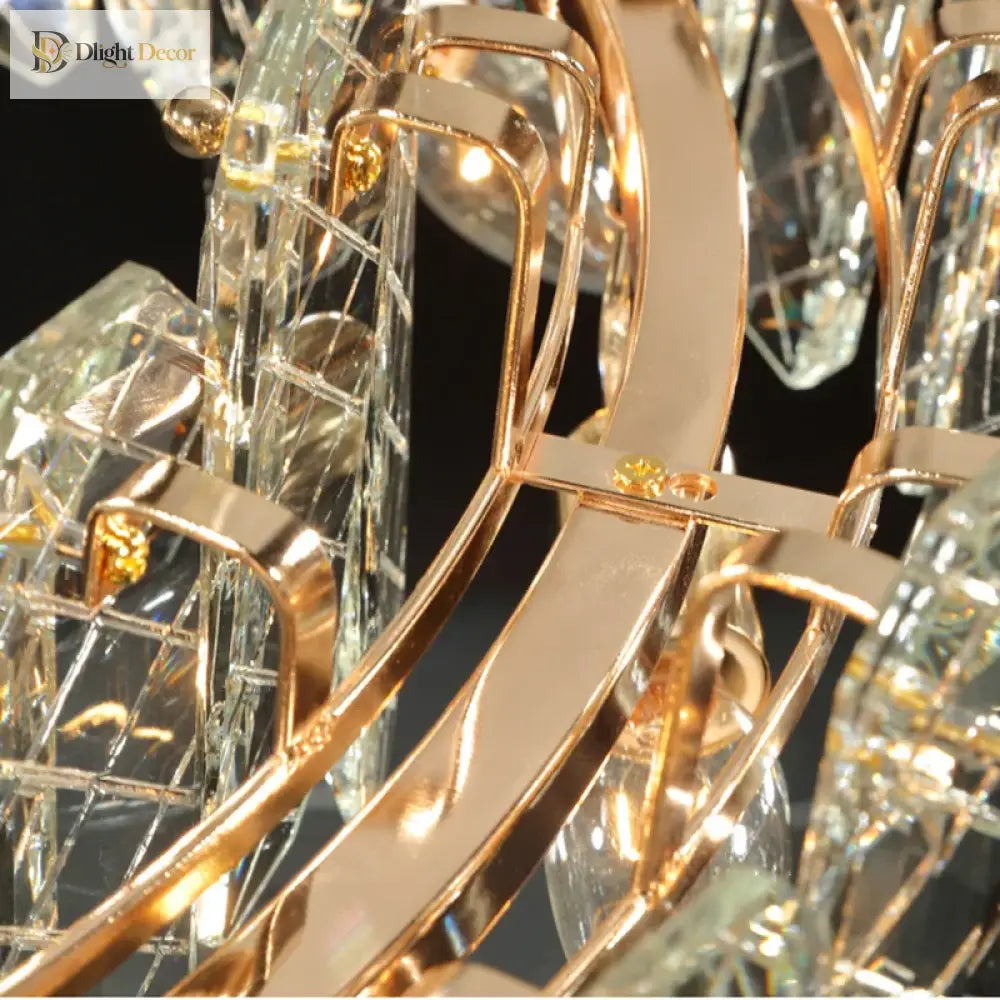 Modern Lustre Crystal Led Pendant Lights - Elegant Illumination For Living Dining And Bedroom