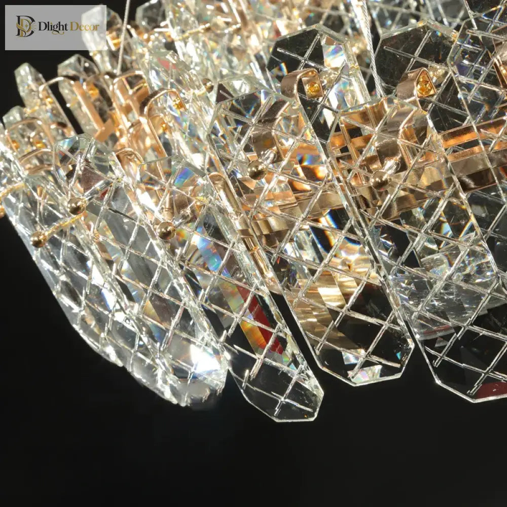 Modern Lustre Crystal Led Pendant Lights - Elegant Illumination For Living Dining And Bedroom