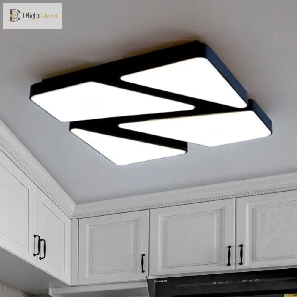 Modern Led Flush Mount: Square/Rectangular Options For Home Or Office