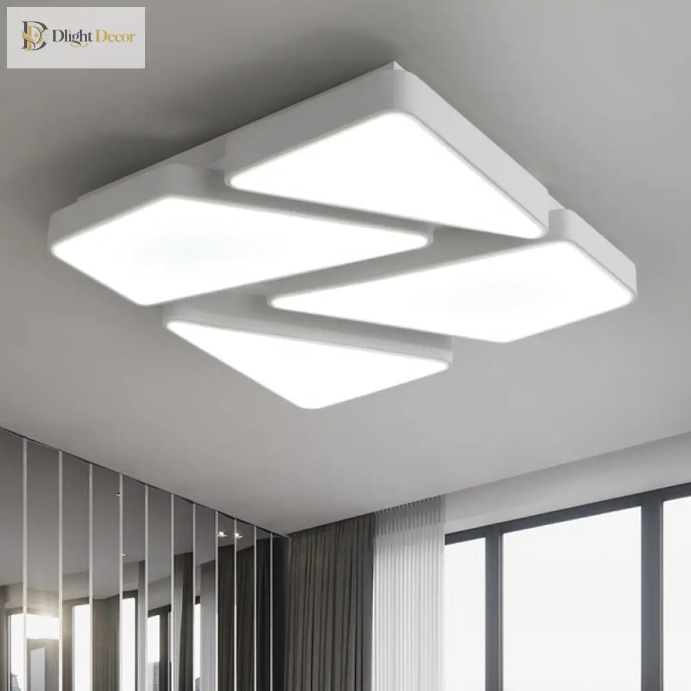 Modern Led Flush Mount: Square/Rectangular Options For Home Or Office