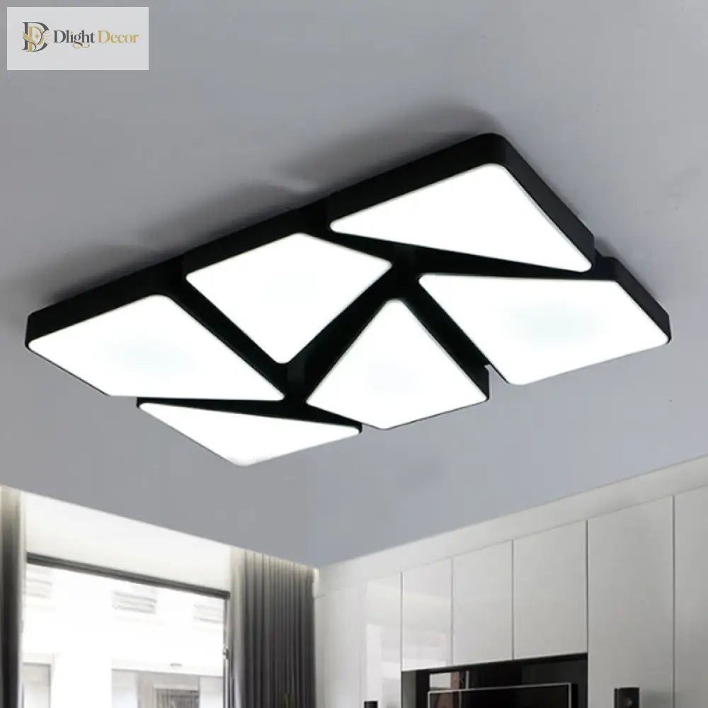 Modern Led Flush Mount: Square/Rectangular Options For Home Or Office