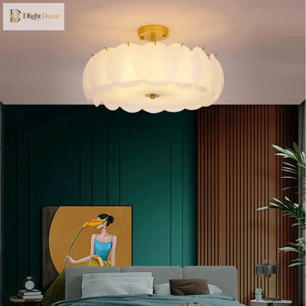 Modern Light Luxury Round Glass Ceiling Chandelier - Ideal For Living Room Decoration Bedroom Study