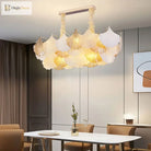 Modern Led Ginkgo Leaves Ceiling Chandelier - Elegant French Glass Lustre Decor Light Pendant Lights