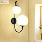 Modern Gold Wall Lamp - Stylish Sconce With Bean Glass Ball Design Led Round Light For Foyer
