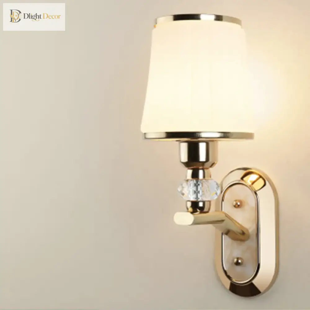 Modern Led Wall Lamp With Glass Lampshade - Stylish Sconces For Hotel Bedroom Living Room Stairs