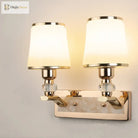 Modern Led Wall Lamp With Glass Lampshade - Stylish Sconces For Hotel Bedroom Living Room Stairs