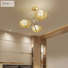 Modern Led Gold Bird’s Nest Chandeliers - Illuminate Your Living Dining And Kitchen Spaces With