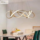 Modern Led Round Pendant Lamplight - Large Chandelier In Gold Lights