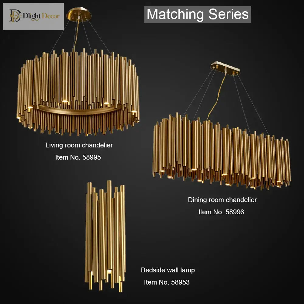 Luxury Gold Led Chandelier For Living Room - Round Hanging Lamp With Modern Creative Design