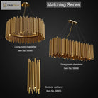 Luxury Gold Led Chandelier For Living Room - Round Hanging Lamp With Modern Creative Design