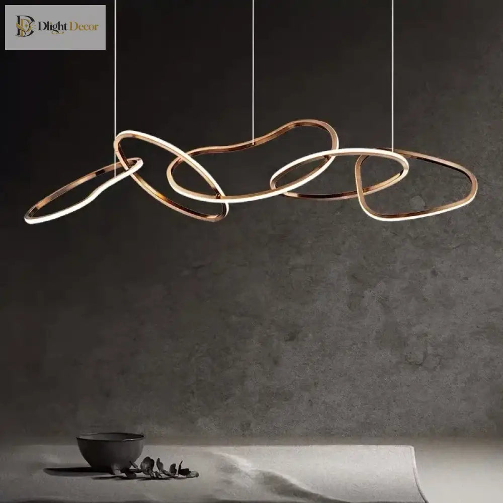 Modern Rose Gold Led Chandeliers - Elegant Lighting For Living And Dining Room Decor Pendant Lights