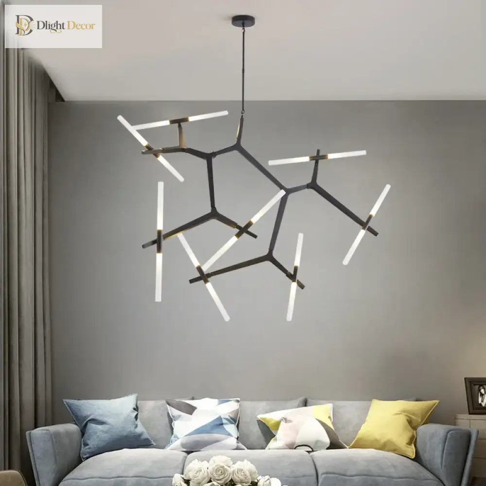 Modern Led Chandeliers - Gold And Black Ceiling Hanging Lighting Perfect For Dining Kitchen Living