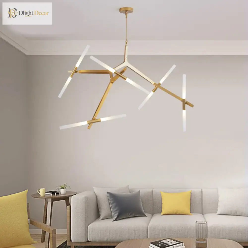 Modern Led Chandeliers - Gold And Black Ceiling Hanging Lighting Perfect For Dining Kitchen Living