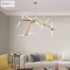 Modern Led Chandeliers - Gold And Black Ceiling Hanging Lighting Perfect For Dining Kitchen Living