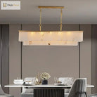 Modern Natural Marble Led Living Room Chandeliers - Elegant Lighting Fixtures For Staircases Lofts