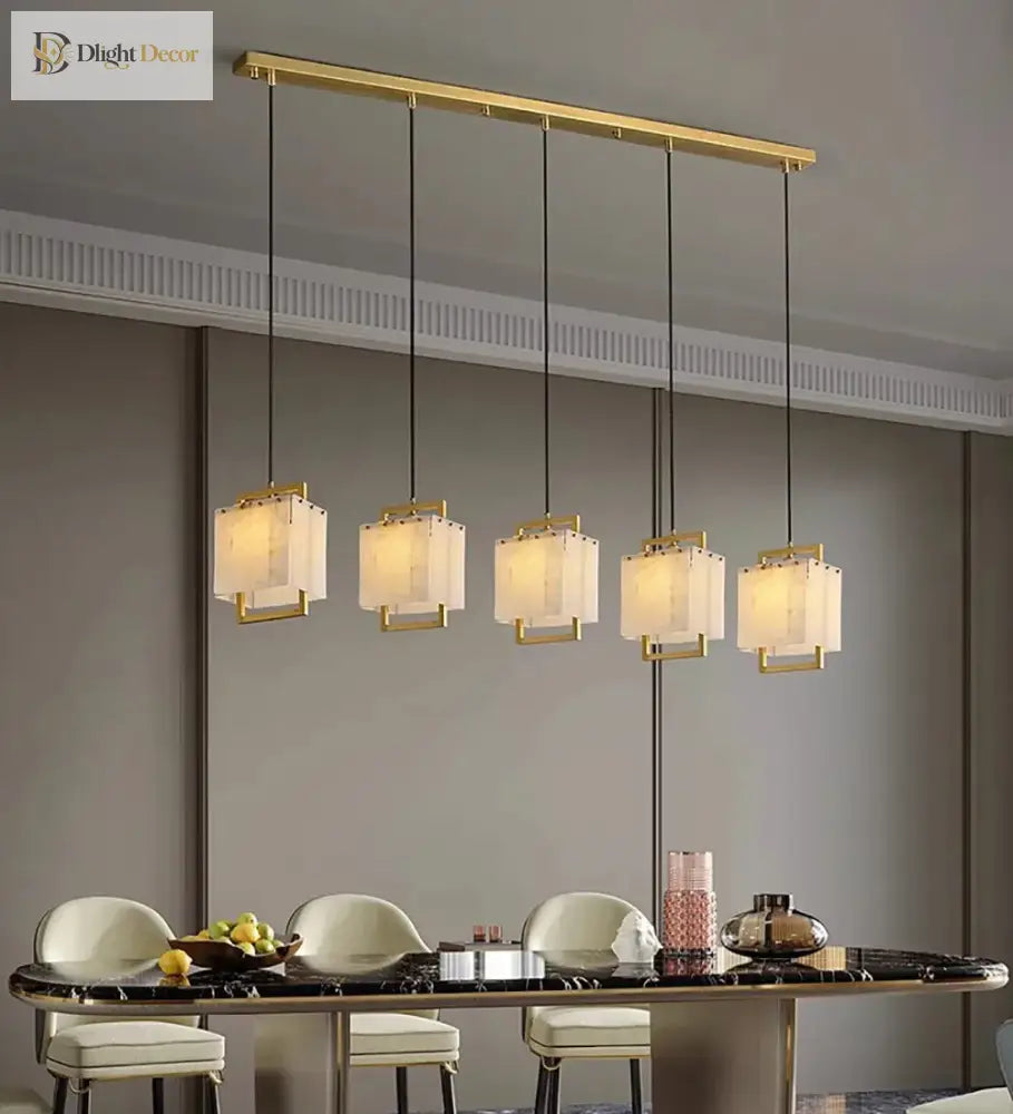 Modern Natural Marble Led Living Room Chandeliers - Elegant Lighting Fixtures For Staircases Lofts