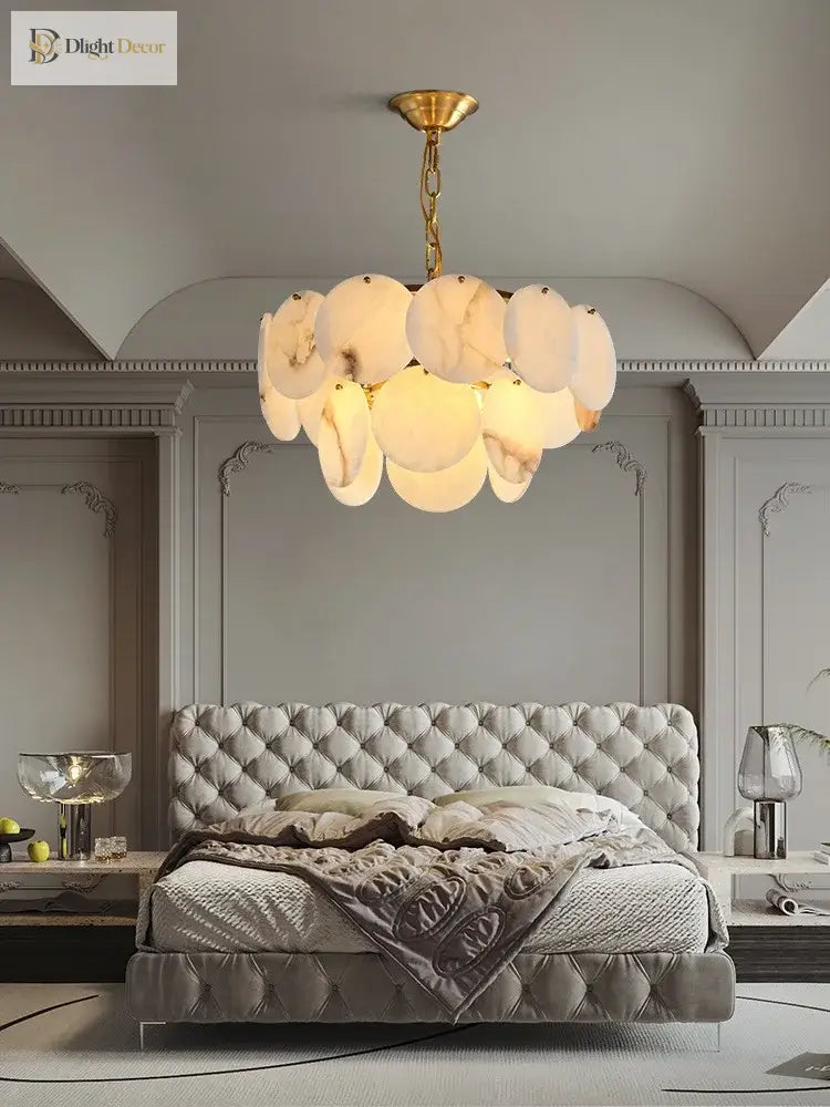 Modern Luxury Led Natural Marble Chandeliers - Illuminating Elegance For Living Dining And Kitchen