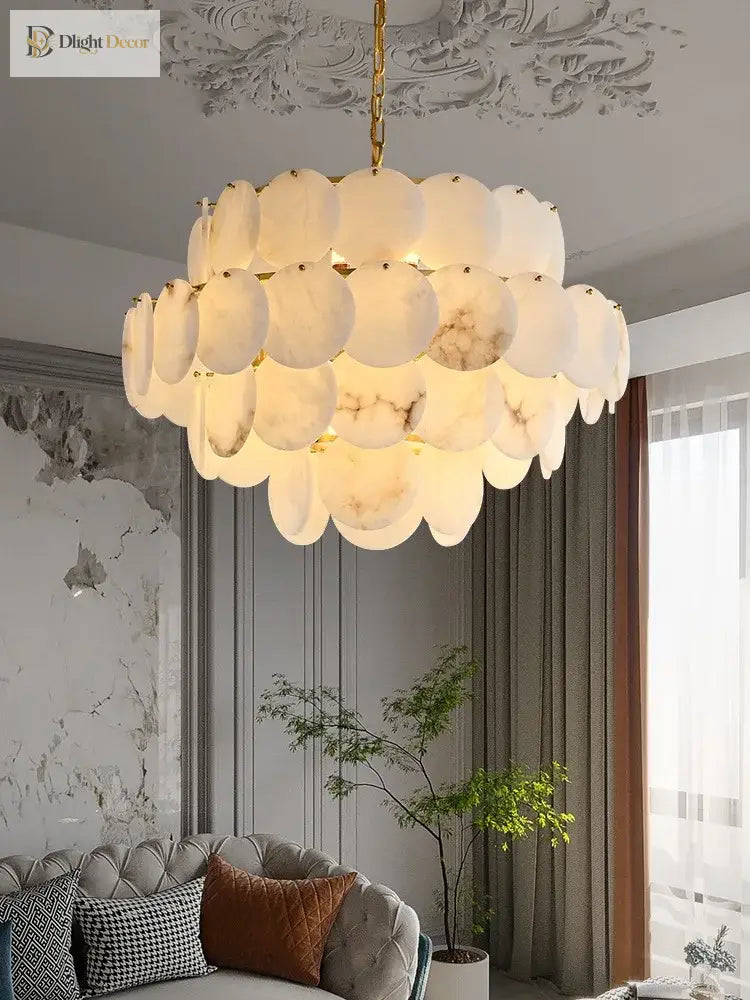 Modern Luxury Led Natural Marble Chandeliers - Illuminating Elegance For Living Dining And Kitchen