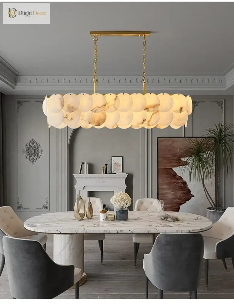 Modern Luxury Led Natural Marble Chandeliers - Illuminating Elegance For Living Dining And Kitchen